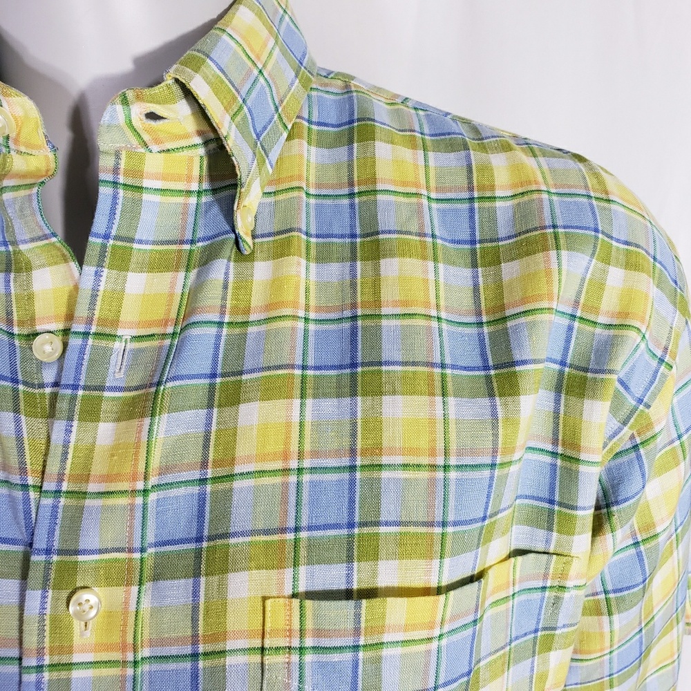 Joseph A Bank 100% Linen button Shirt Mens
